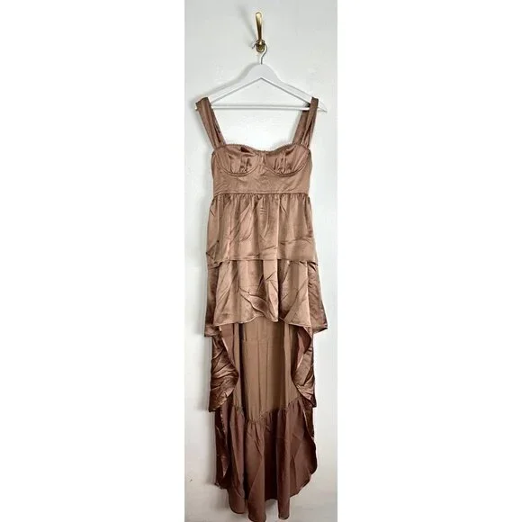 WEWOREWHAT Corset High Low Maxi Dress in Canvas Size US 4 - Picture 4 of 14
